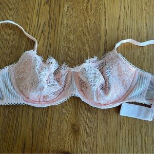 Victoria's Secret Peach Lace Overlay Bra